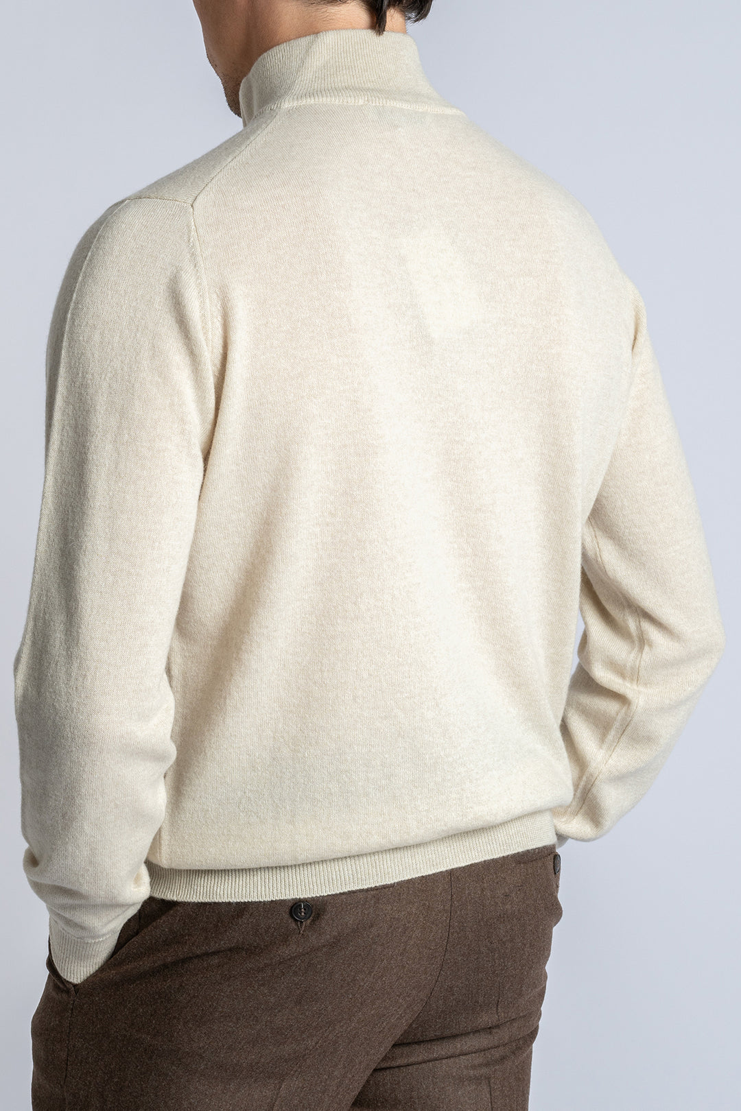 Wool Half Zip Beige