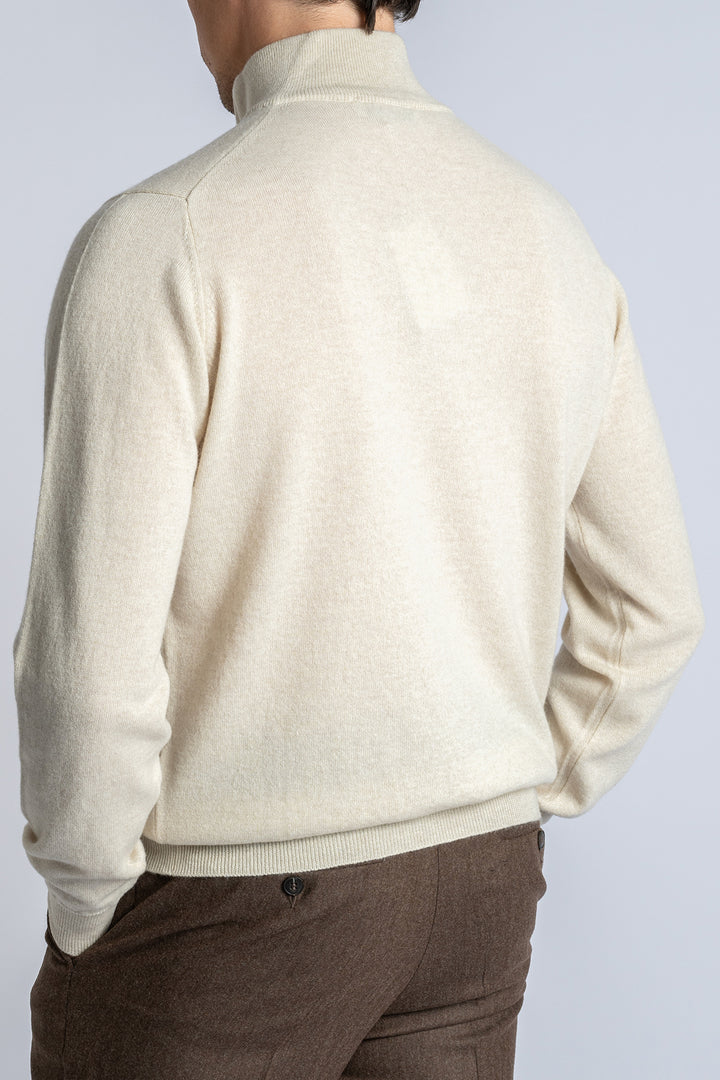 Wool Half Zip Beige