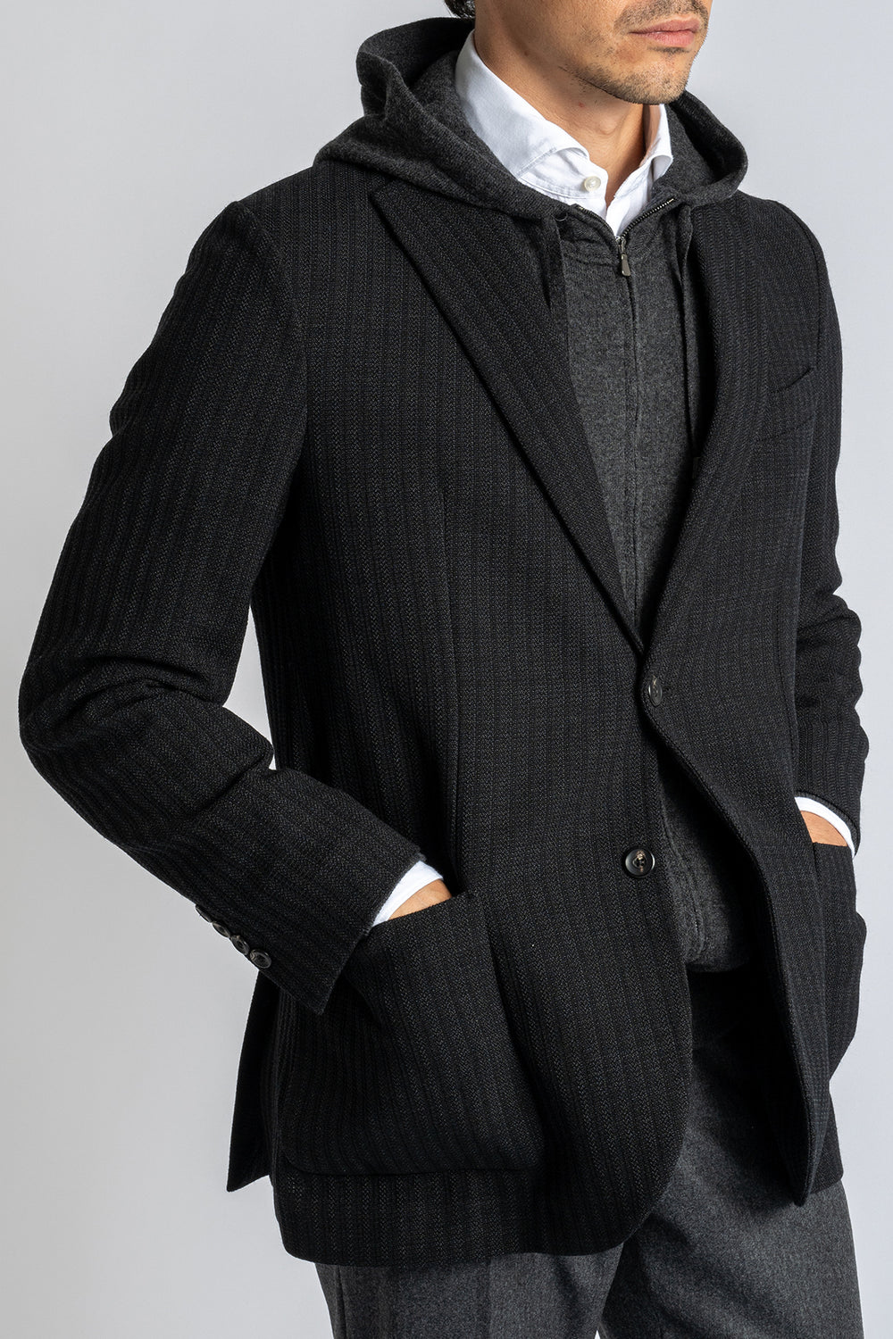 Wool Structured Blazer Antracite