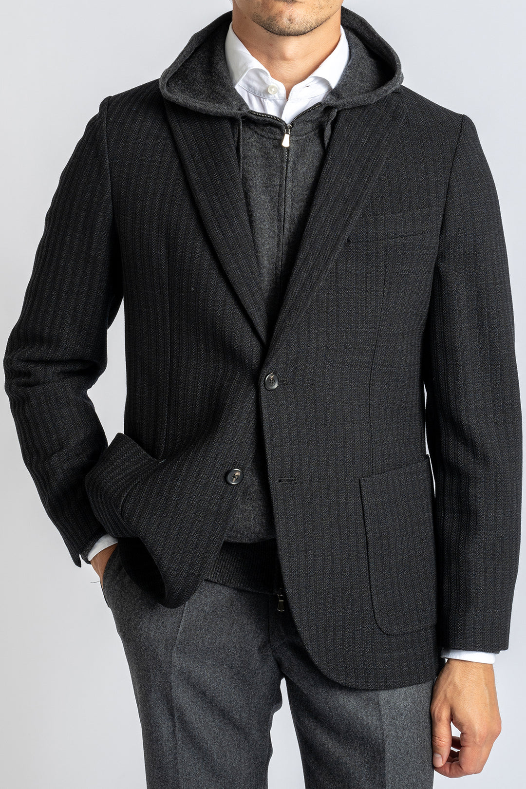 Wool Structured Blazer Antracite