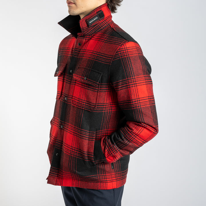 Alaskan Wool Check Overshirt Red Check