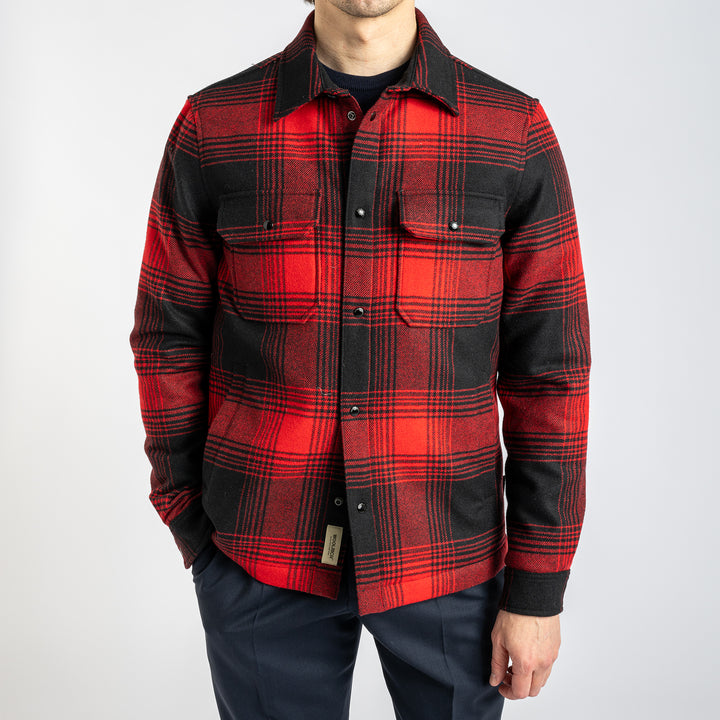 Alaskan Wool Check Overshirt Red Check