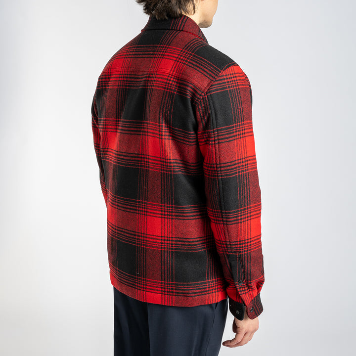 Alaskan Wool Check Overshirt Red Check