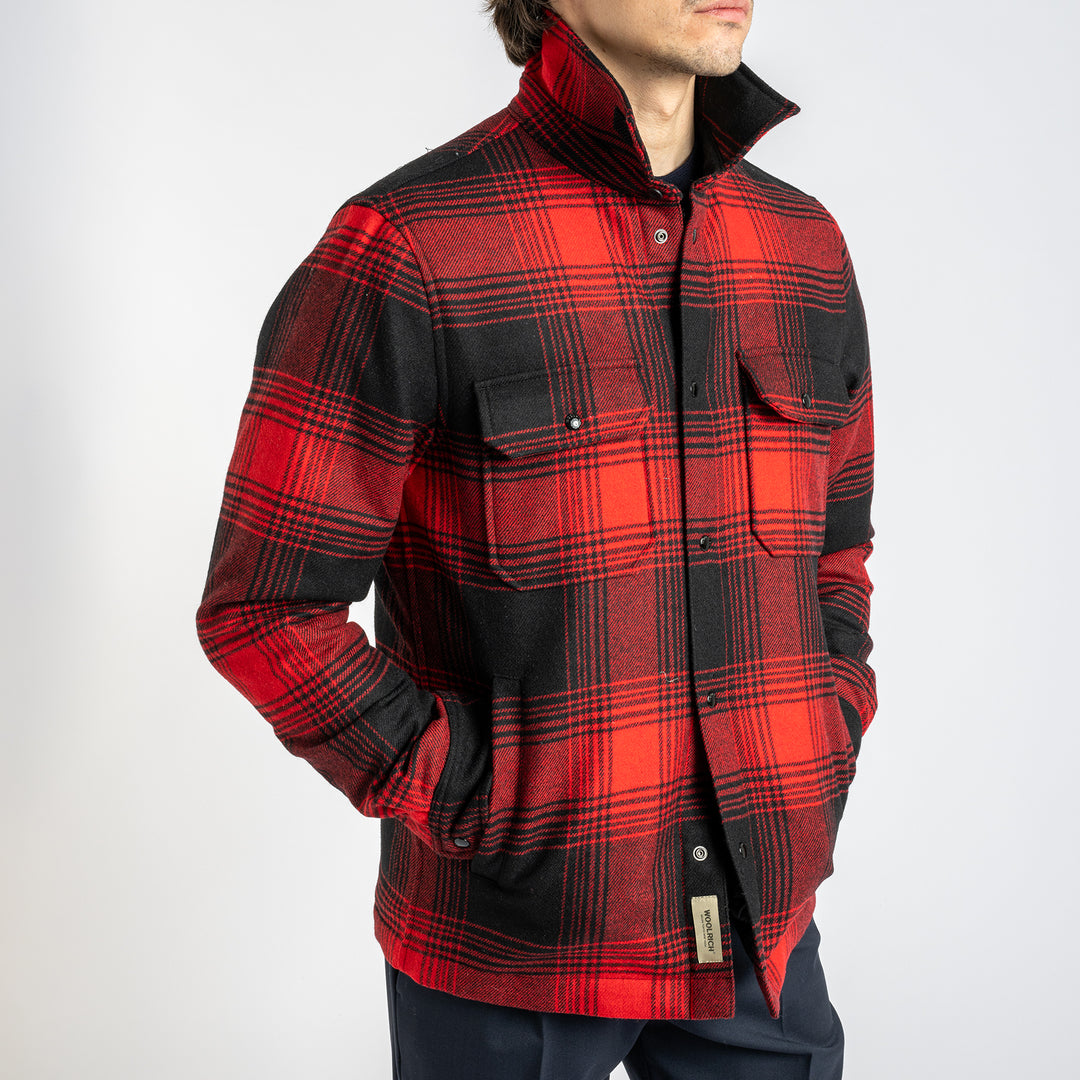 Alaskan Wool Check Overshirt Red Check