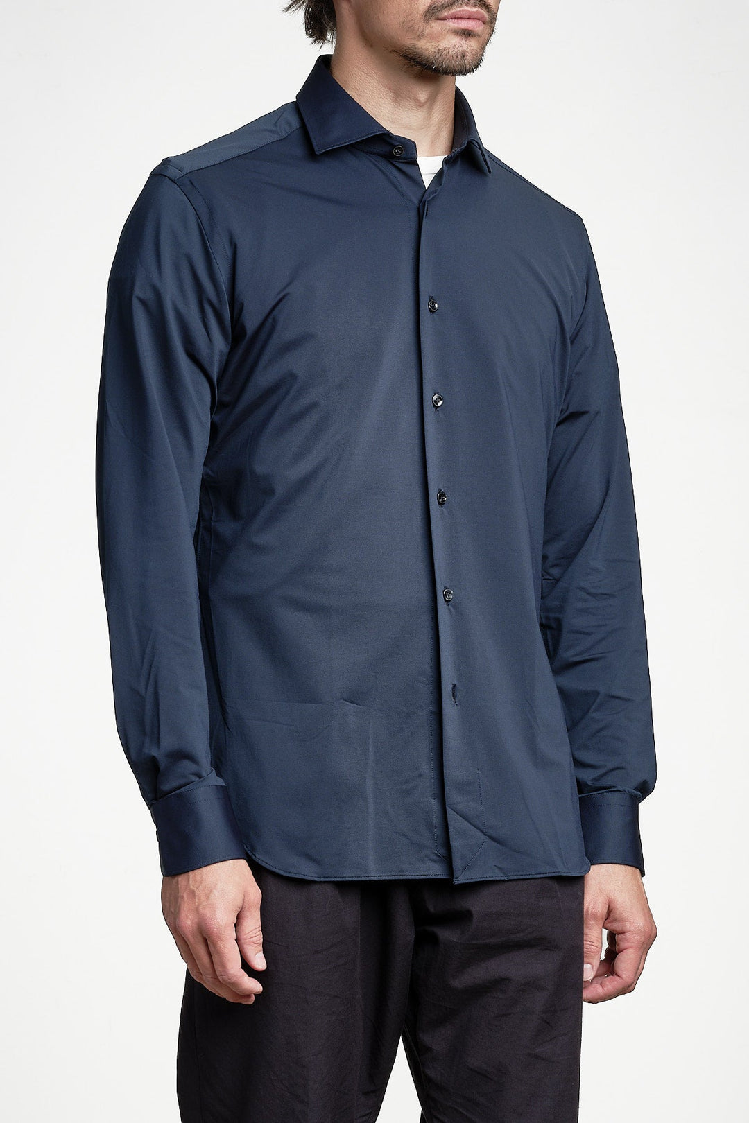 Active Solid Shirt Navy Twill – XACUS, sidan