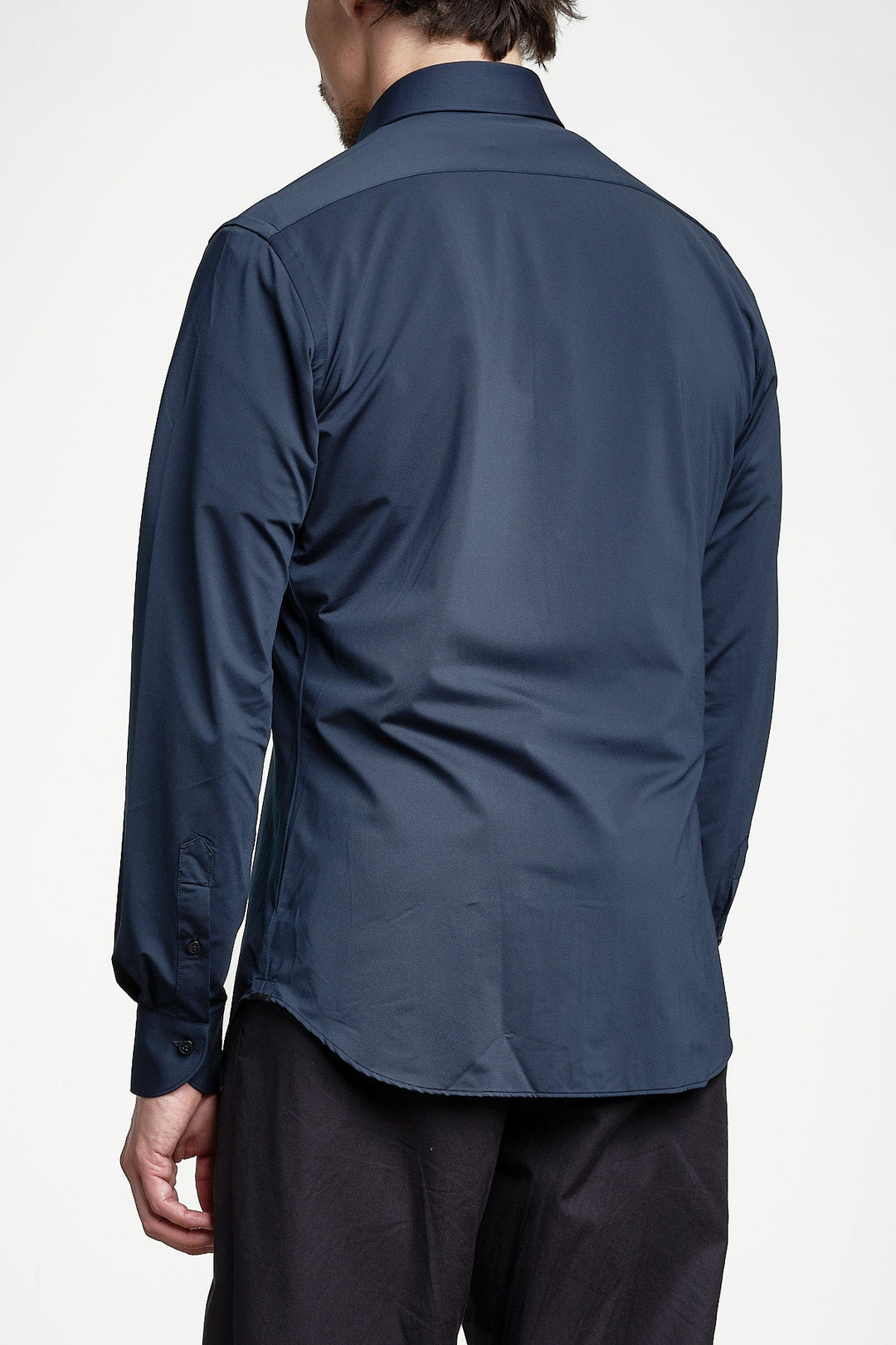 Active Solid Shirt Navy Twill – XACUS, bakifrån