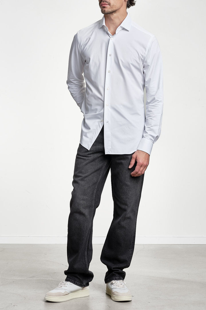 Active Solid Shirt White – XACUS, detalj