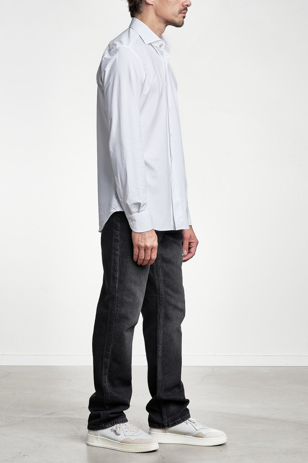Active Solid Shirt White – XACUS, detalj