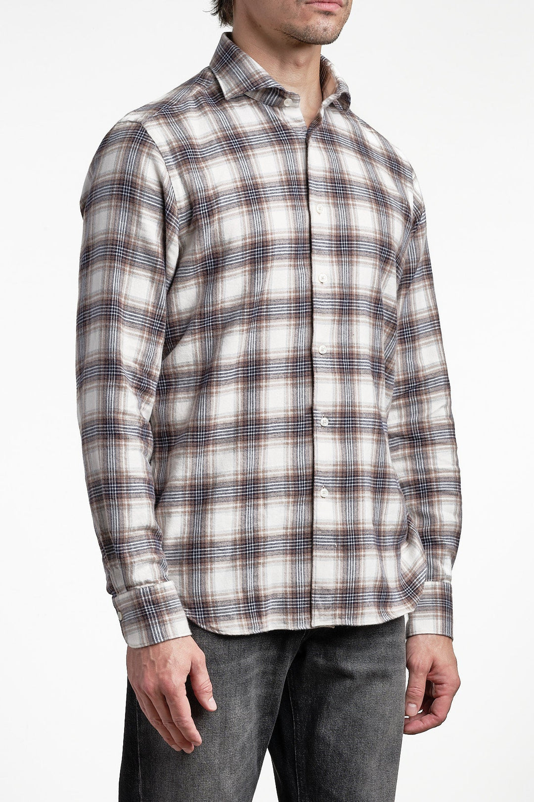 Luxury Flannel Check Shirt Multi – XACUS, bakifrån