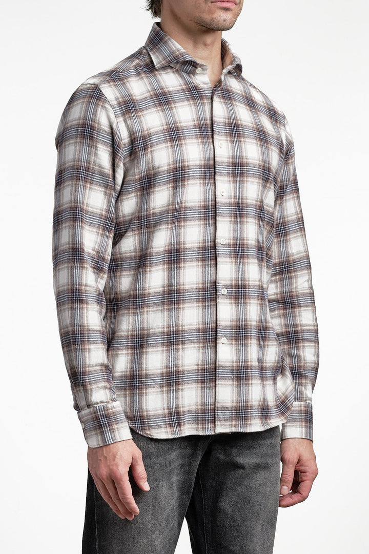 Luxury Flannel Check Shirt Multi – XACUS, bakifrån