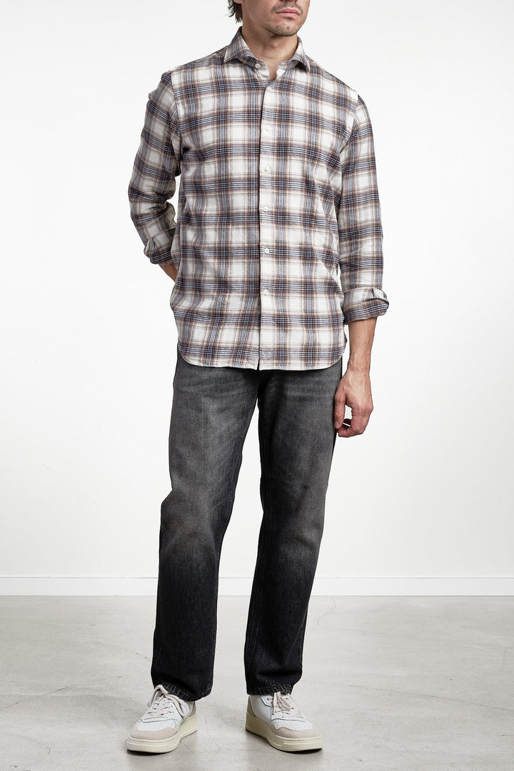 Luxury Flannel Check Shirt Multi – XACUS, detalj