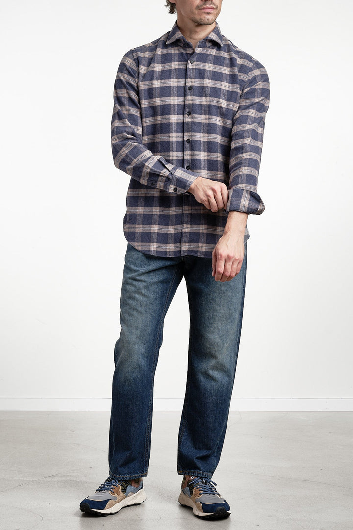 Yarn Dyed Checked Flannel Shirt Multi – XACUS, detalj