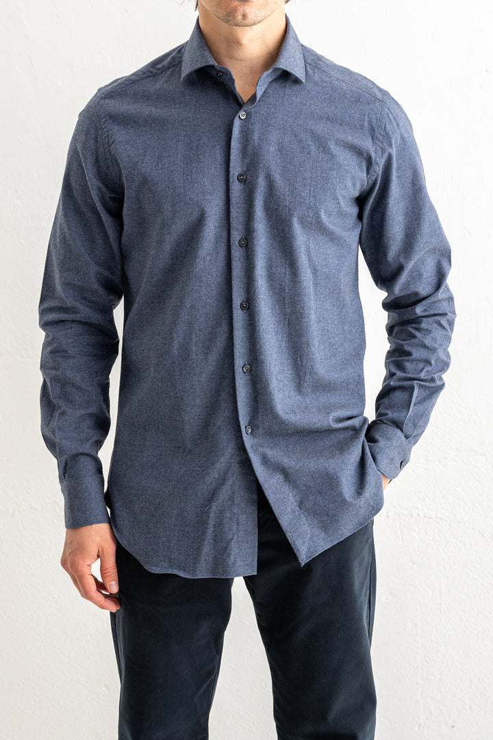 Heavy Flannel Shirt Blue