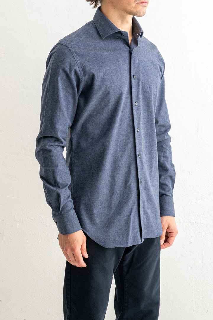 Heavy Flannel Shirt Blue