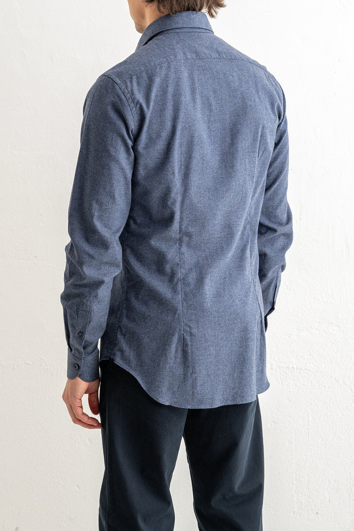 Heavy Flannel Shirt Blue