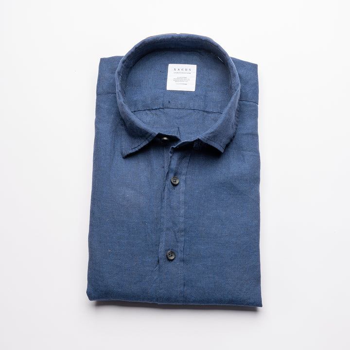 Luxury Linen Shirt Navy