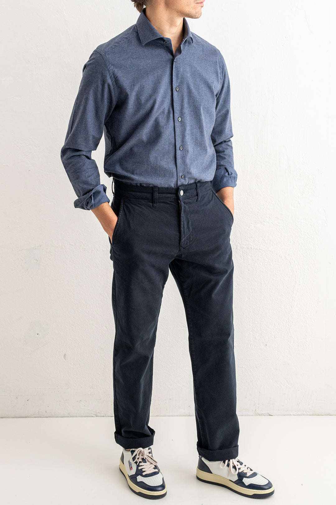 Heavy Flannel Shirt Blue