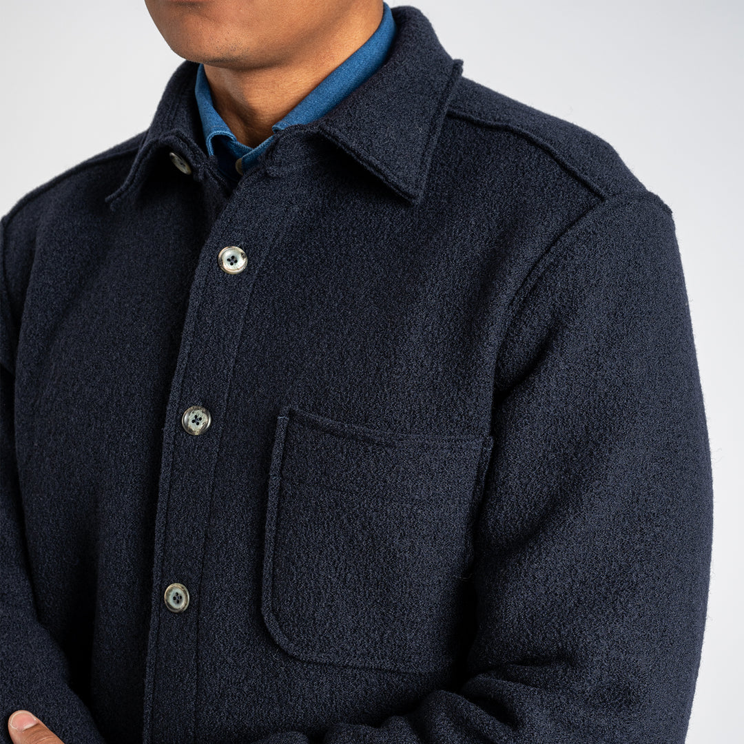 Wool Jersey Overshirt Navy