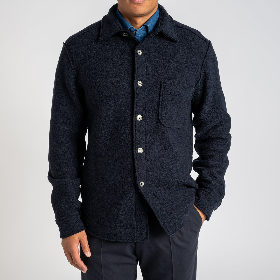 Wool Jersey Overshirt Navy