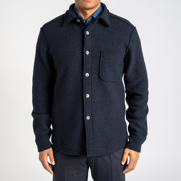 Wool Jersey Overshirt Navy