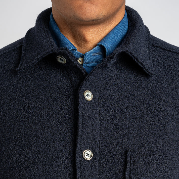 Wool Jersey Overshirt Navy