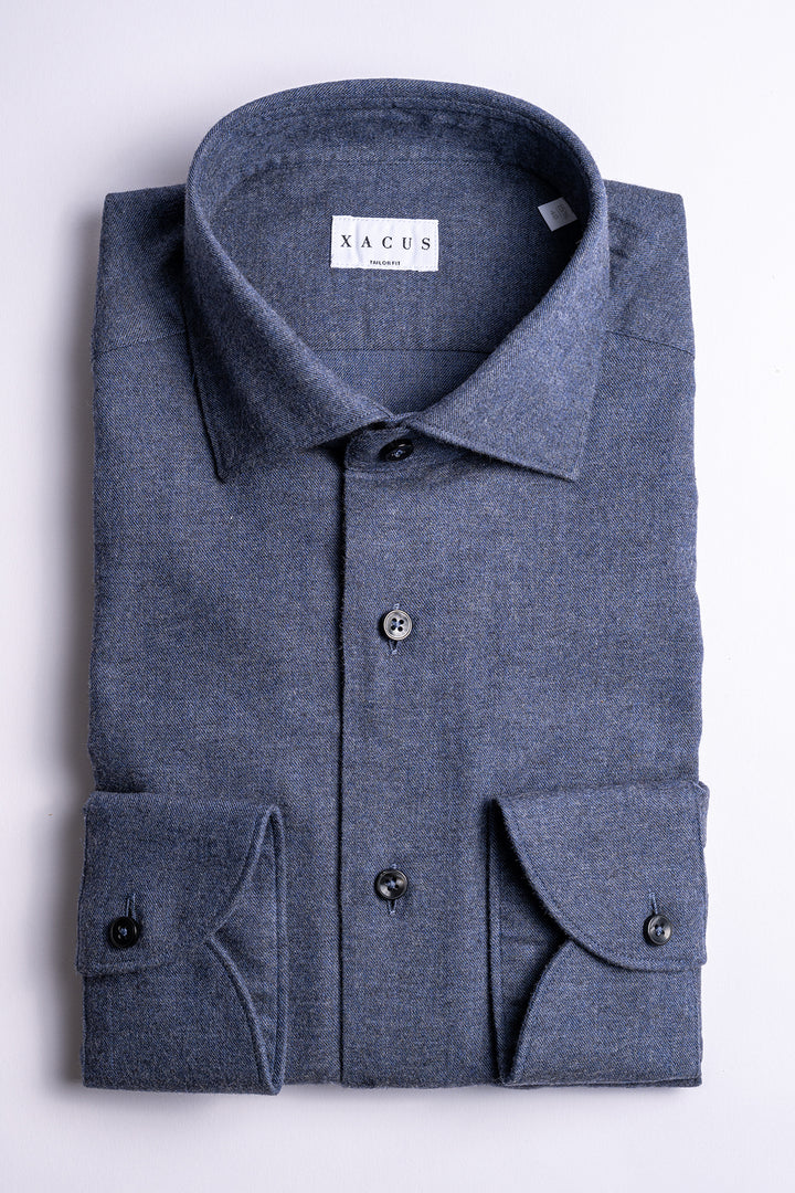 Heavy Flannel Shirt Blue