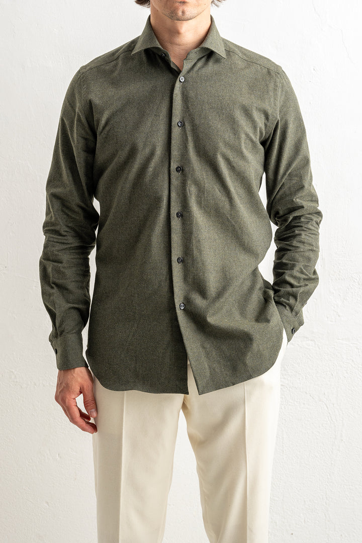 Heavy Flannel Shirt Green