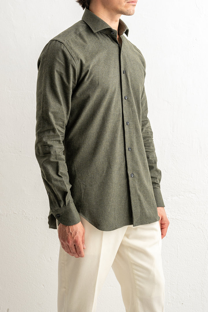 Heavy Flannel Shirt Green