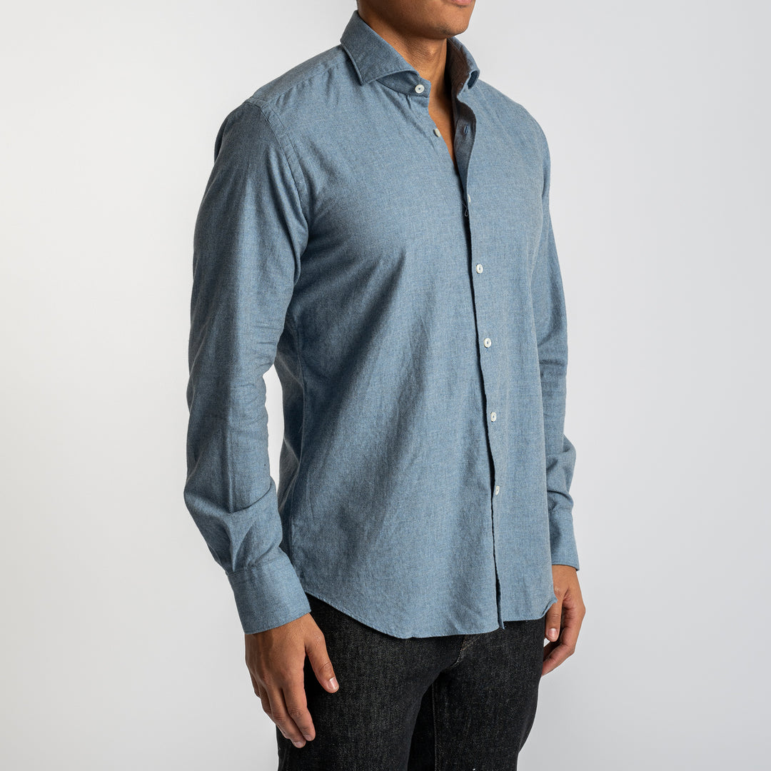 Heavy Flannel Shirt DENIM BLUE