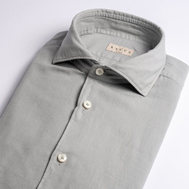 Luxury Cotton Flannel Shirt LEAD GREY