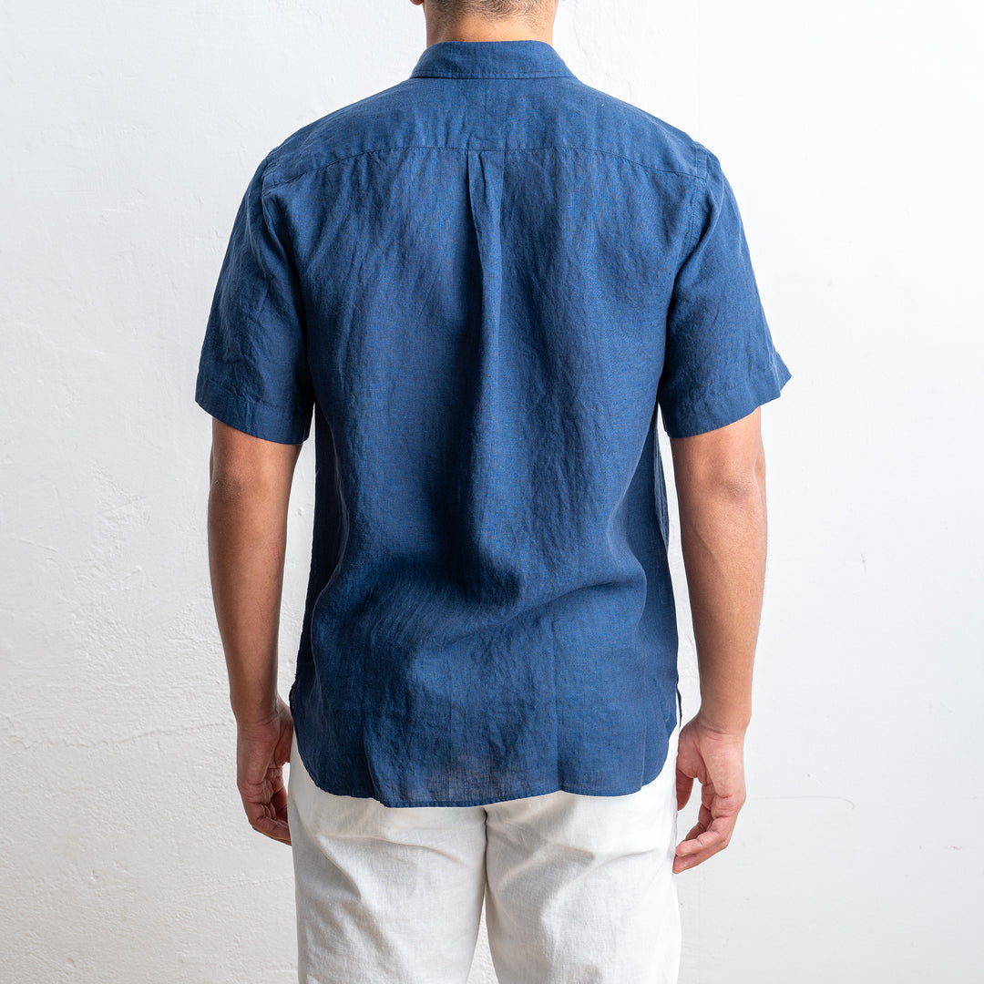 Luxury Linen Shirt Navy