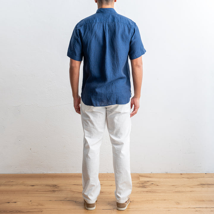 Luxury Linen Shirt Navy