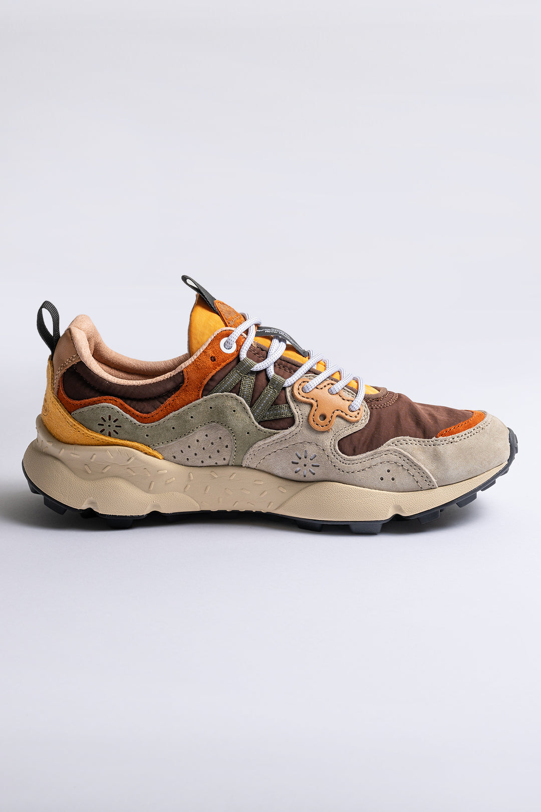 Yamano Suede Nylon Sneaker Taupe Brown