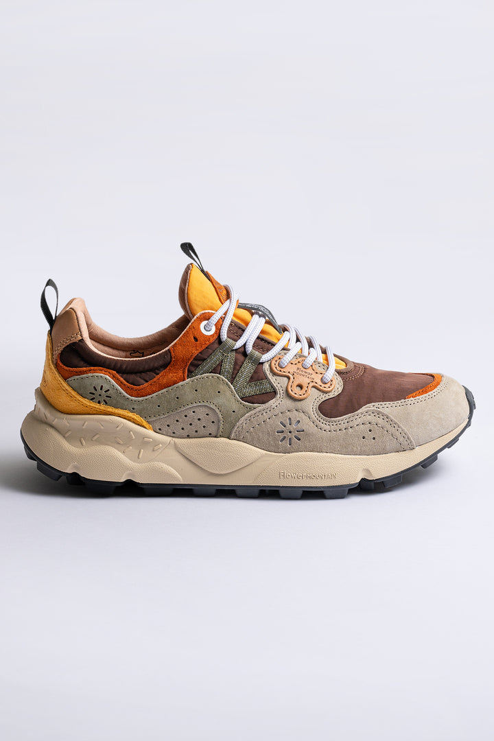Yamano Suede Nylon Sneaker Taupe Brown