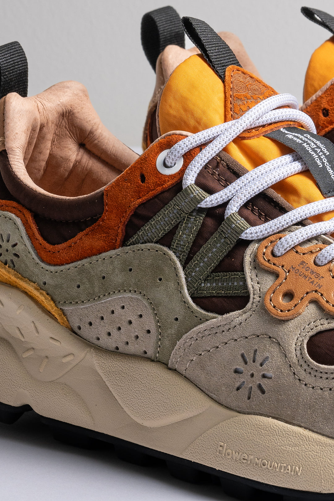 Yamano Suede Nylon Sneaker Taupe Brown