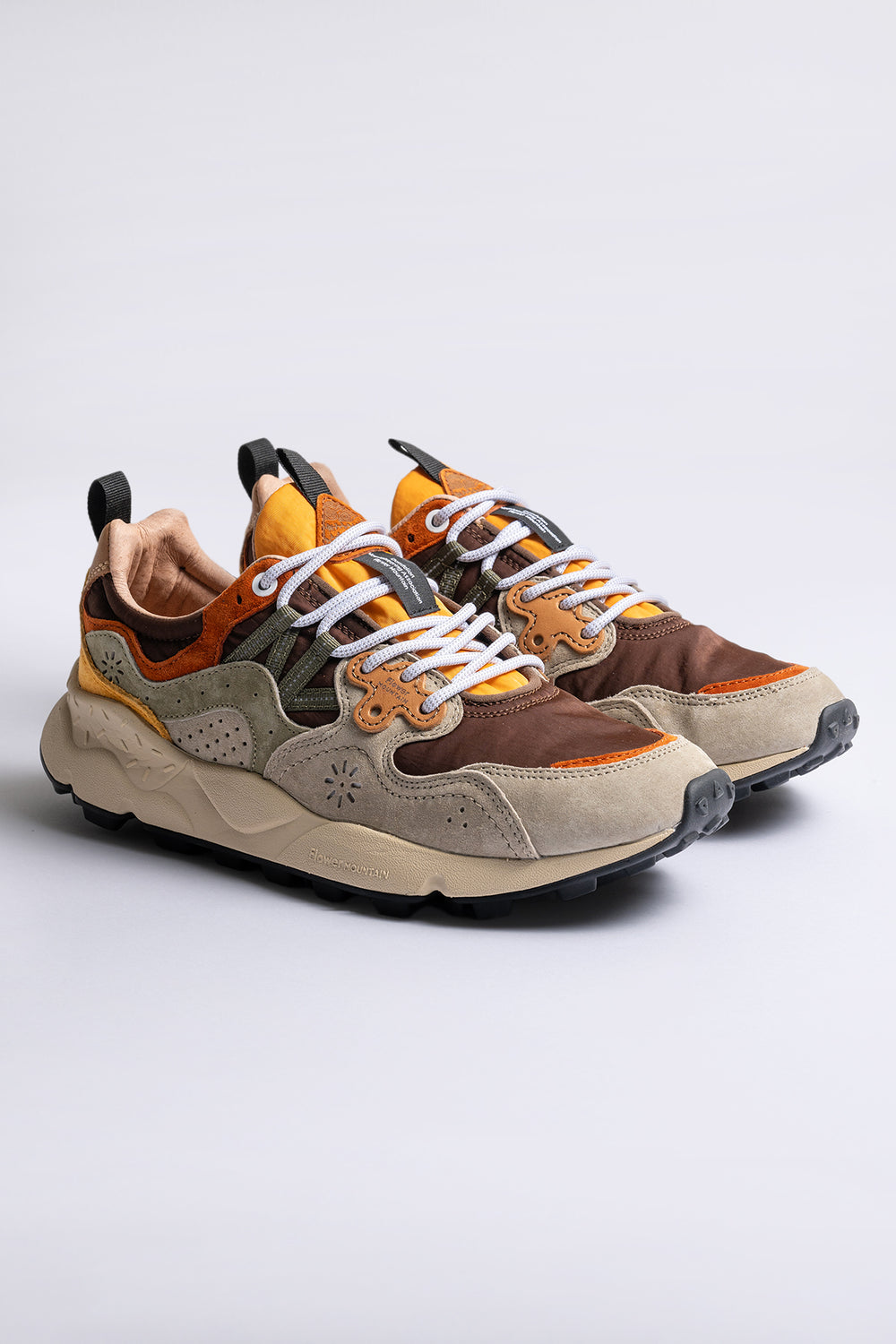 Yamano Suede Nylon Sneaker Taupe Brown