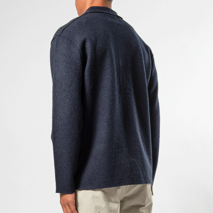 JONAS BOILED WOOL OVERSHIRT Navy