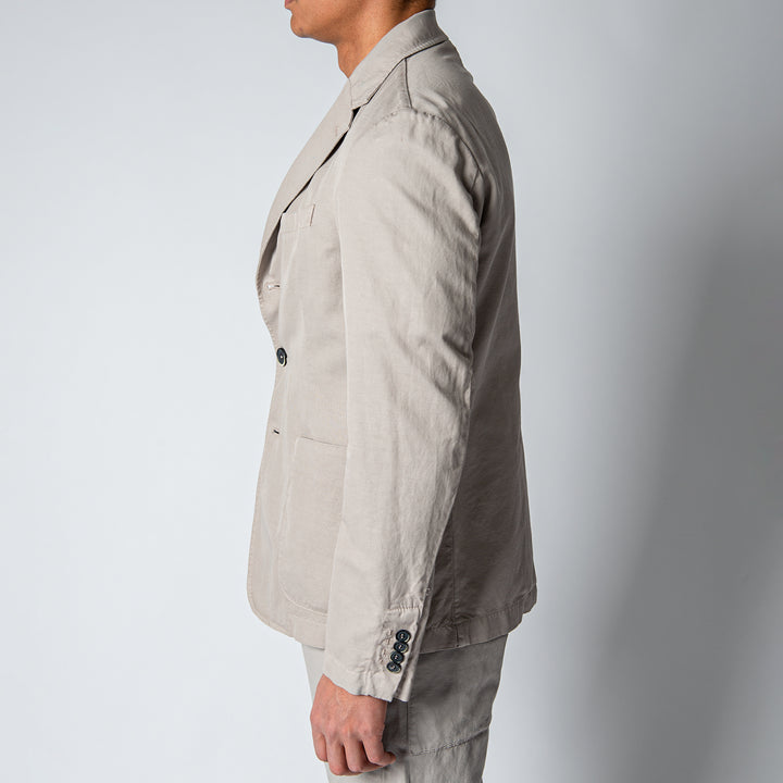 PIERO COTTON LINEN JACKET LIGHT GREY