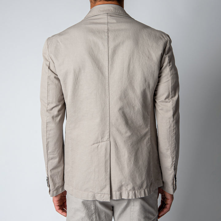 PIERO COTTON LINEN JACKET LIGHT GREY