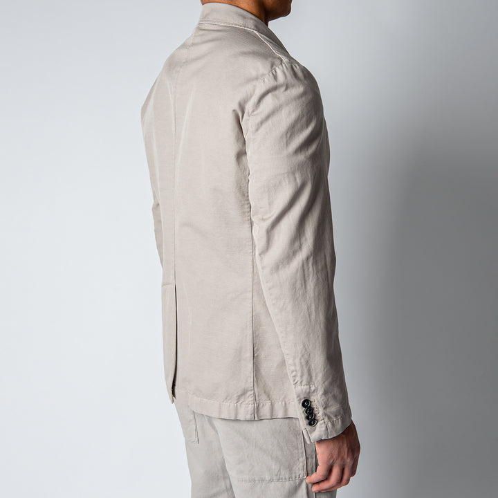 PIERO COTTON LINEN JACKET LIGHT GREY