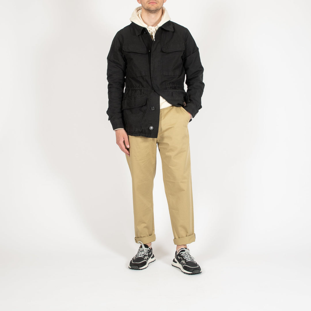 BASTOGNE COTTON LINEN FIELD JACKET BLACK