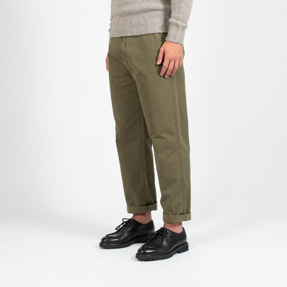 BRUSHED COTTON CANVAS CHINO ARMY