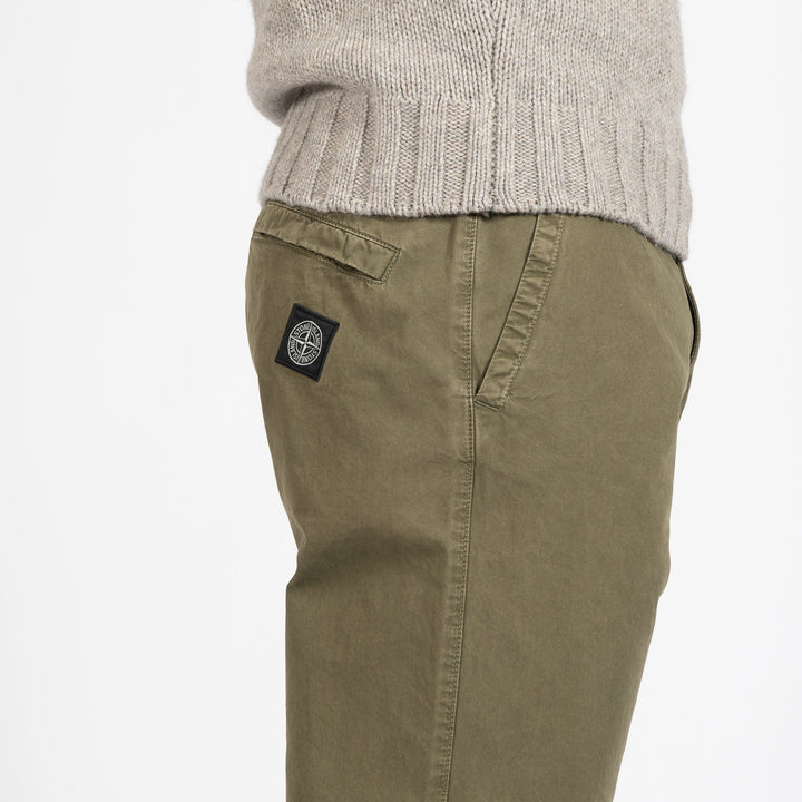 BRUSHED COTTON CANVAS CHINO ARMY