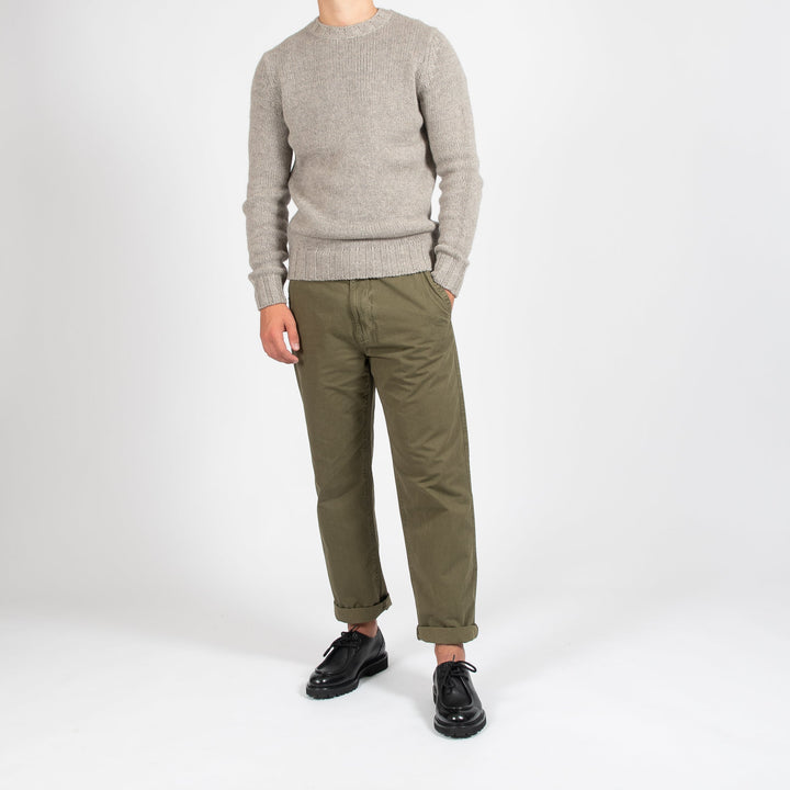BRUSHED COTTON CANVAS CHINO ARMY
