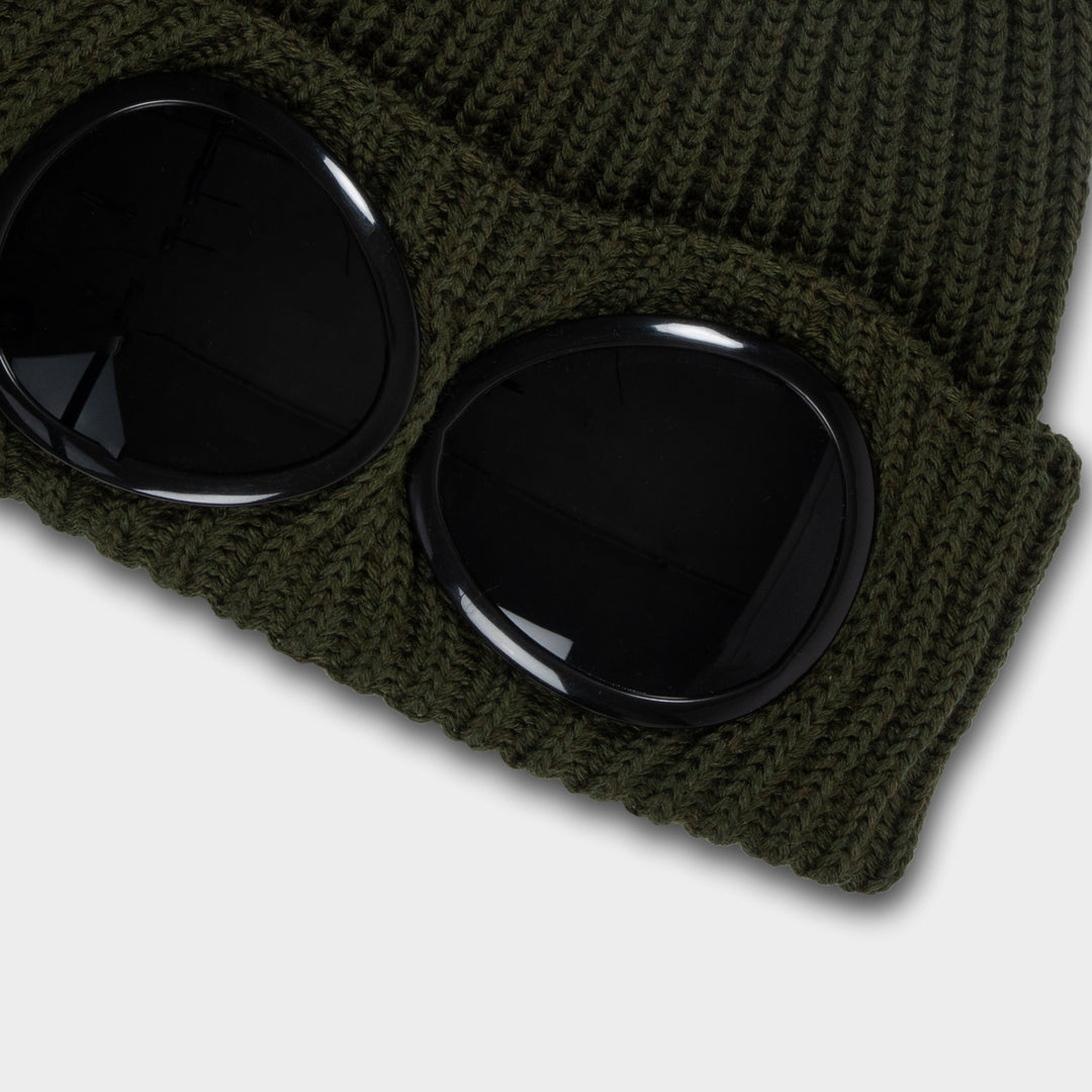 WOOL GOGGLE BEANIE IVY GREEN