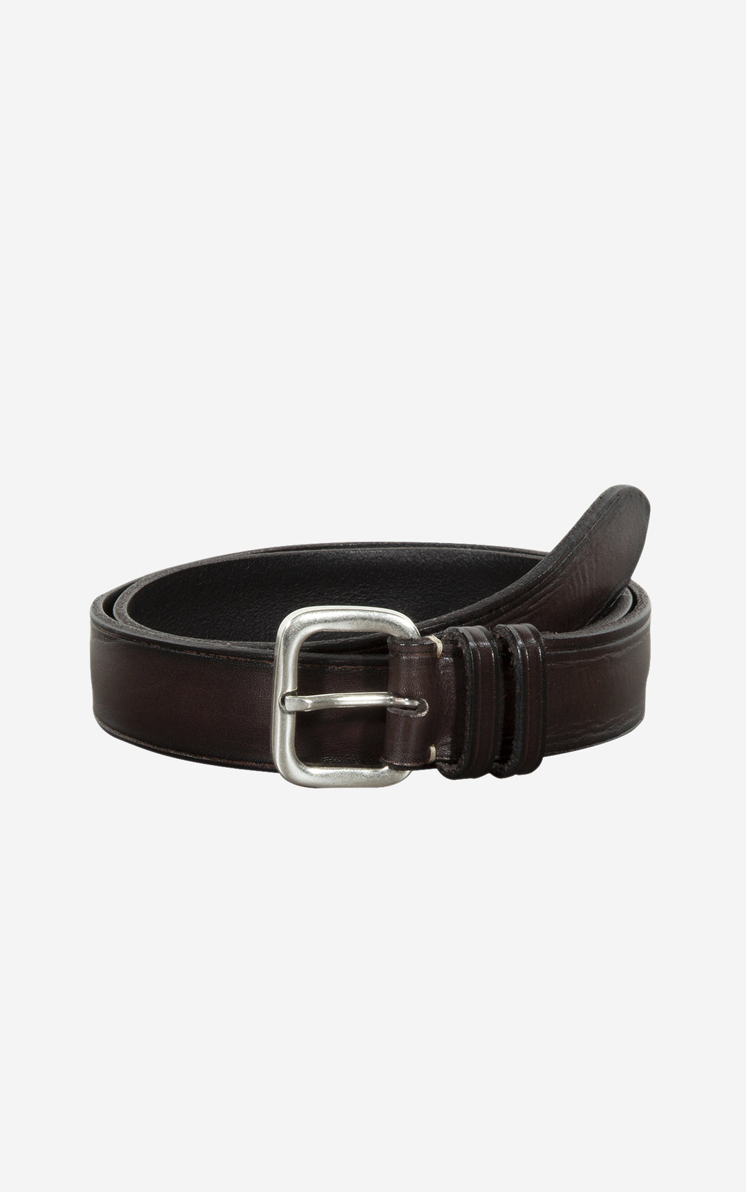 Norvergia Decorated Leather Belt Dark Brown