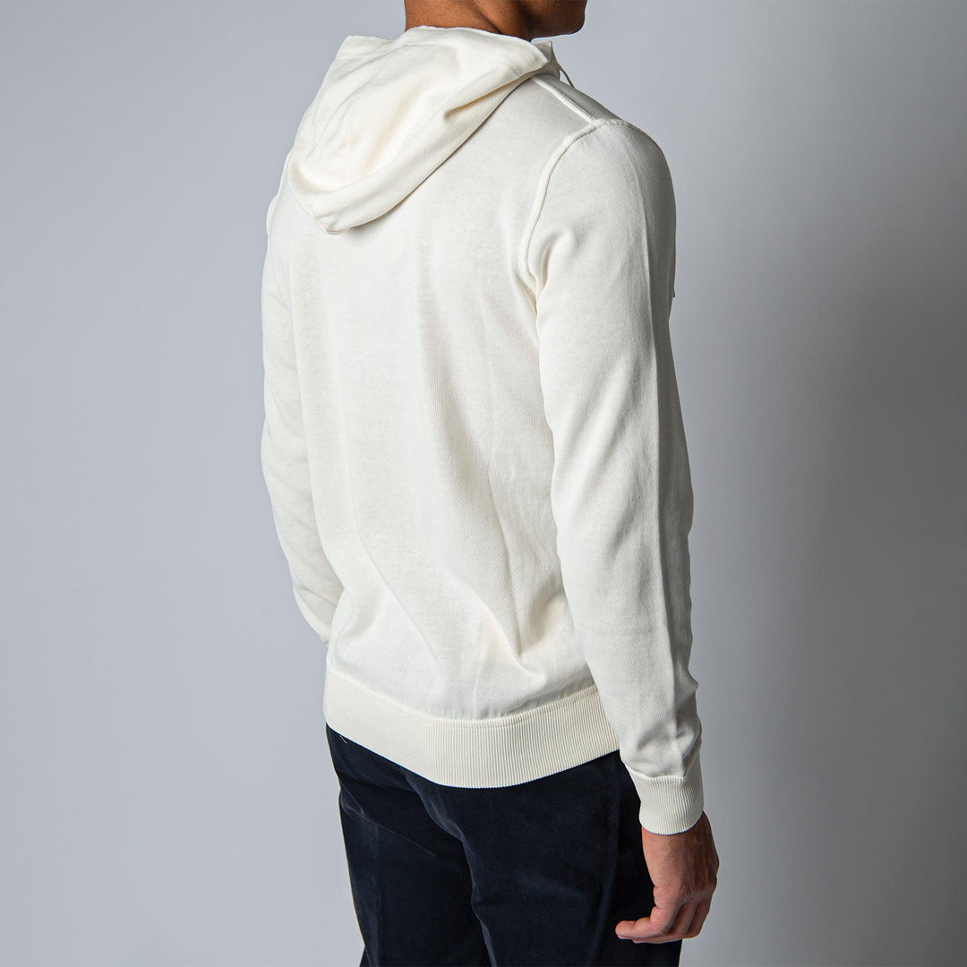 LUXURY CREPED COTTON HOODIE CREAM