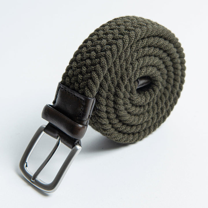 Colonia Wool Belt With Leather Trims Military Green
