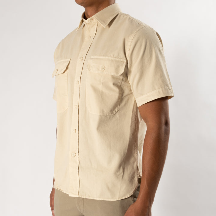 SHORT SLEEVE SHIRT WITH POCKETS BEIGE