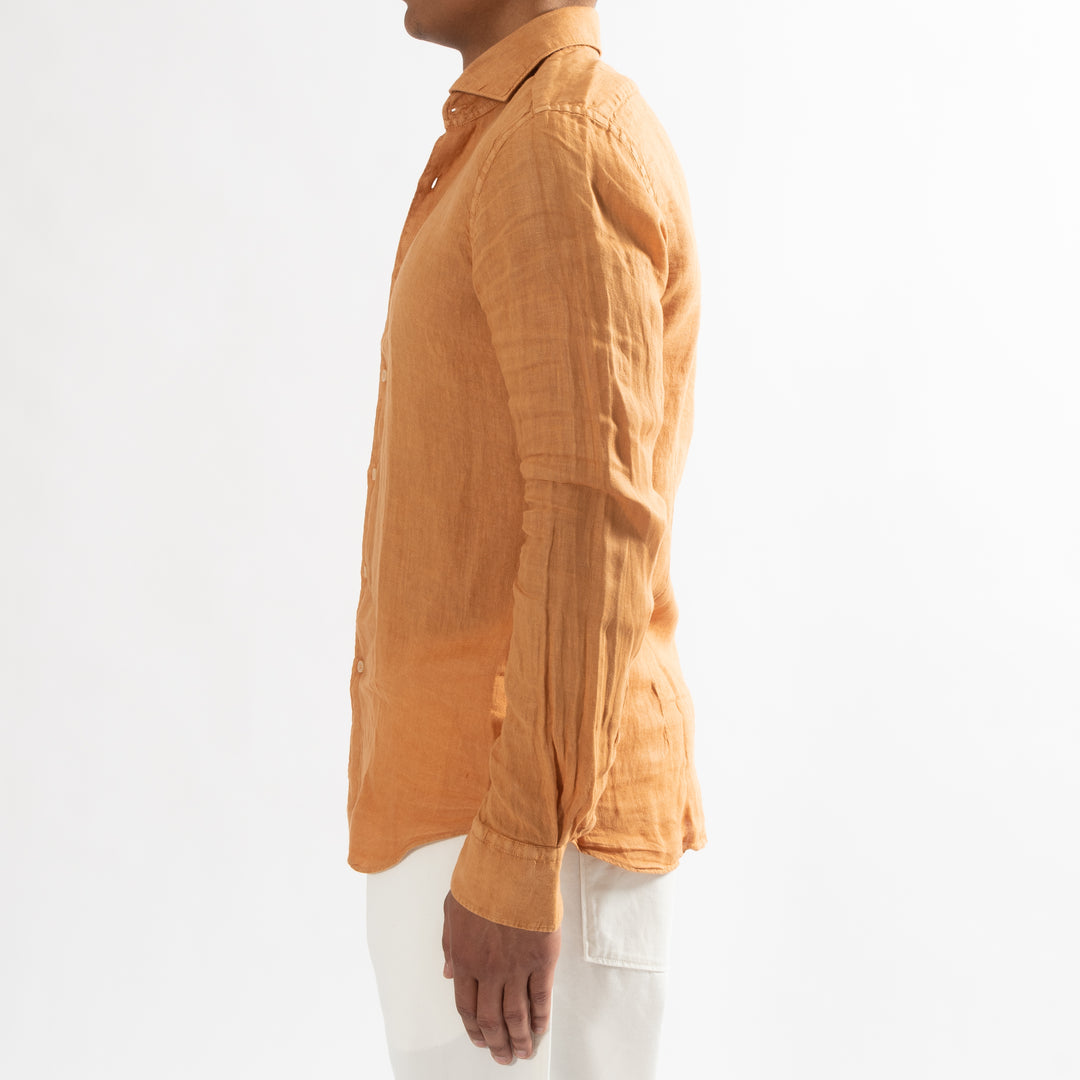 CASUAL LINEN SHIRT ORANGE